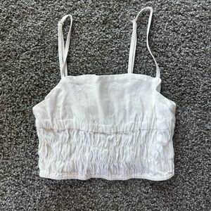 Onia Linen Blend Crop Top Small